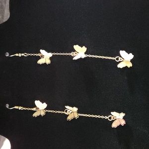 Gold Butterfly pierced earrings